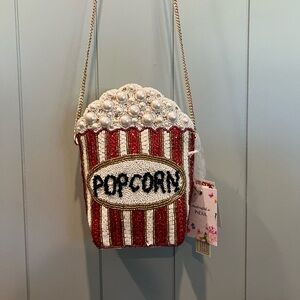 Popcorn Beaded Bag - Red and White